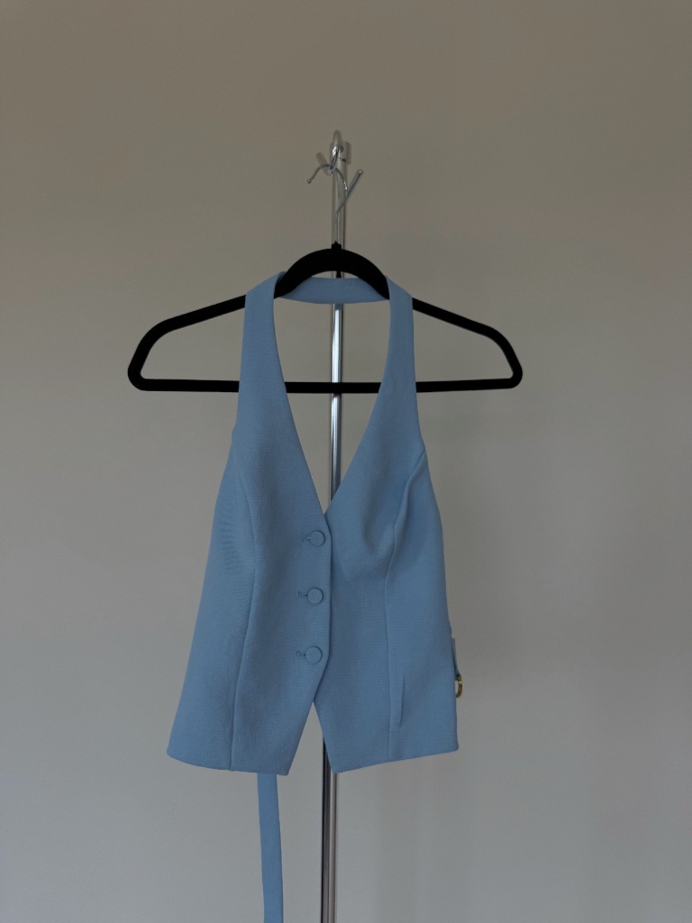 KOOKAI Blue Bell Halter Button Vest Top NWT Size AU 8 / US 4